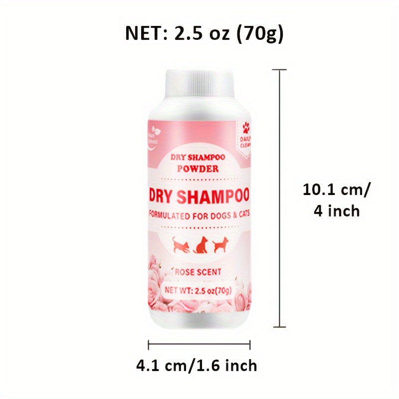 Pet Dry Shampoo Powder for Cats Non-Electric Deodorant and Clean in PE Bottle