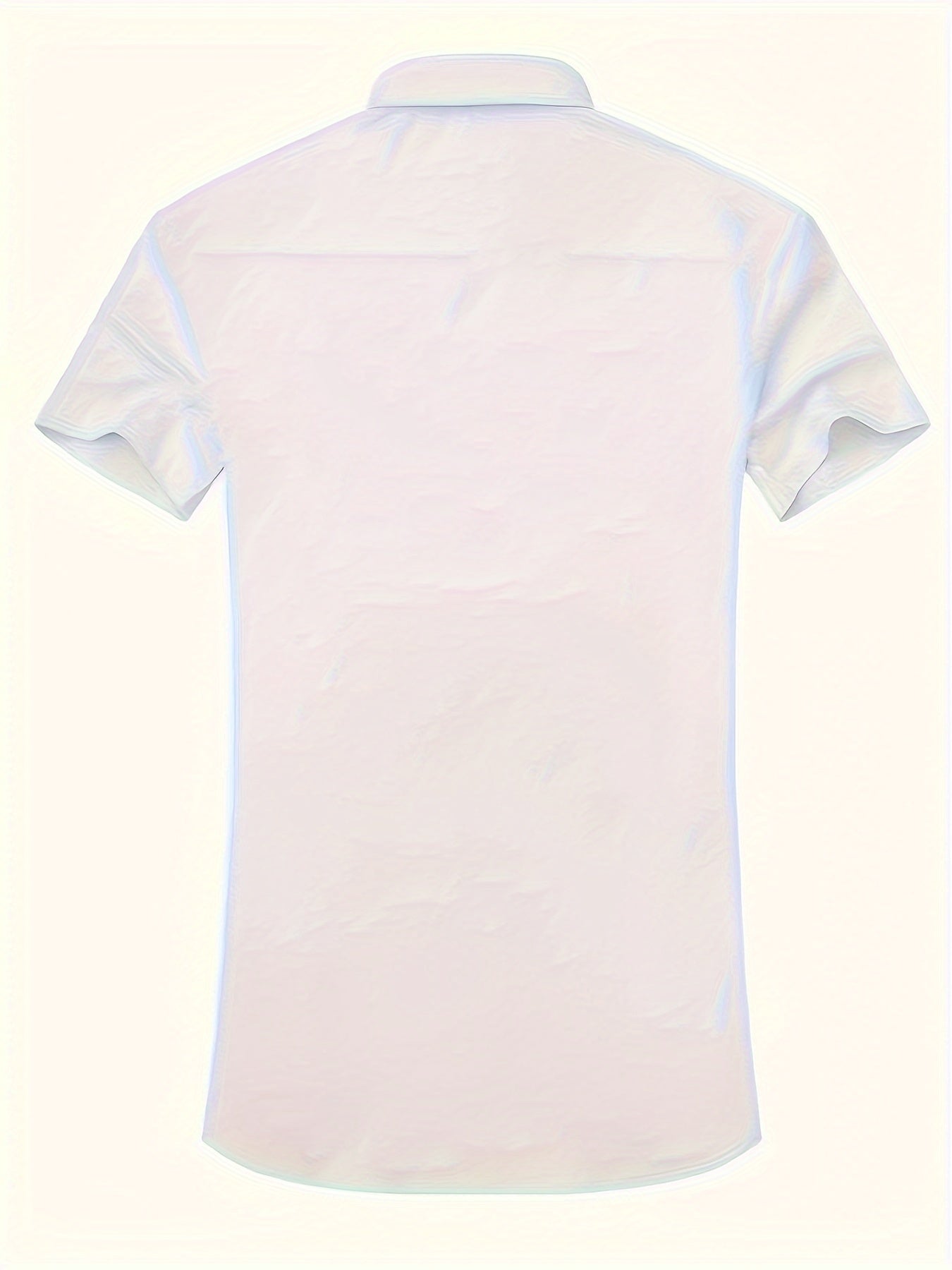 Men's Polyester Short Sleeve Button-Up Shirt for Business Spring Fall Regular Fit Lapel Collar