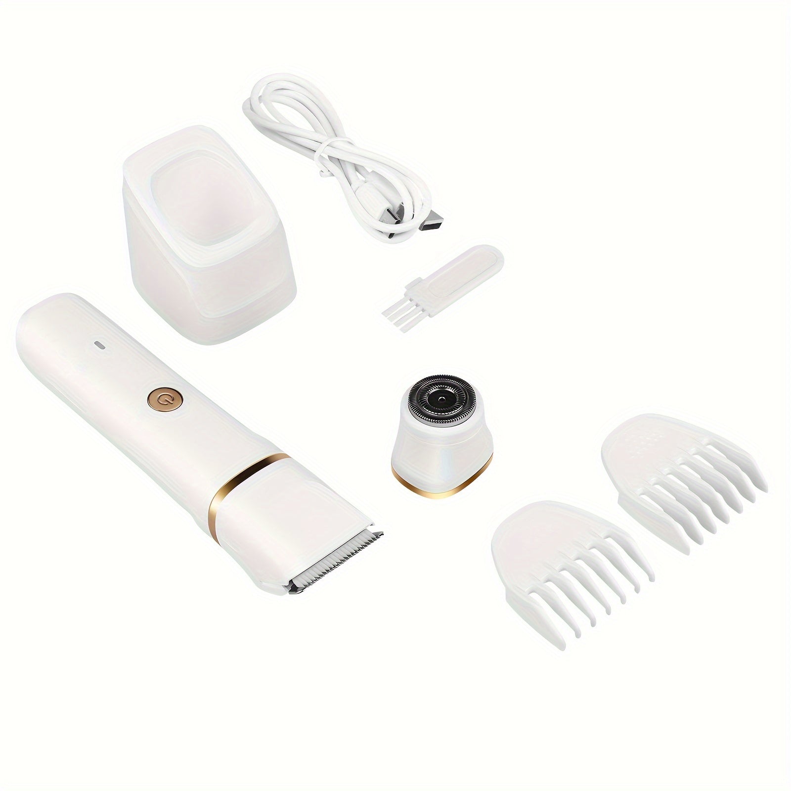 Recortadora de bikini 2 en 1 para mujeres, para cuerpo y rostro, eliminación de vello, kit recargable