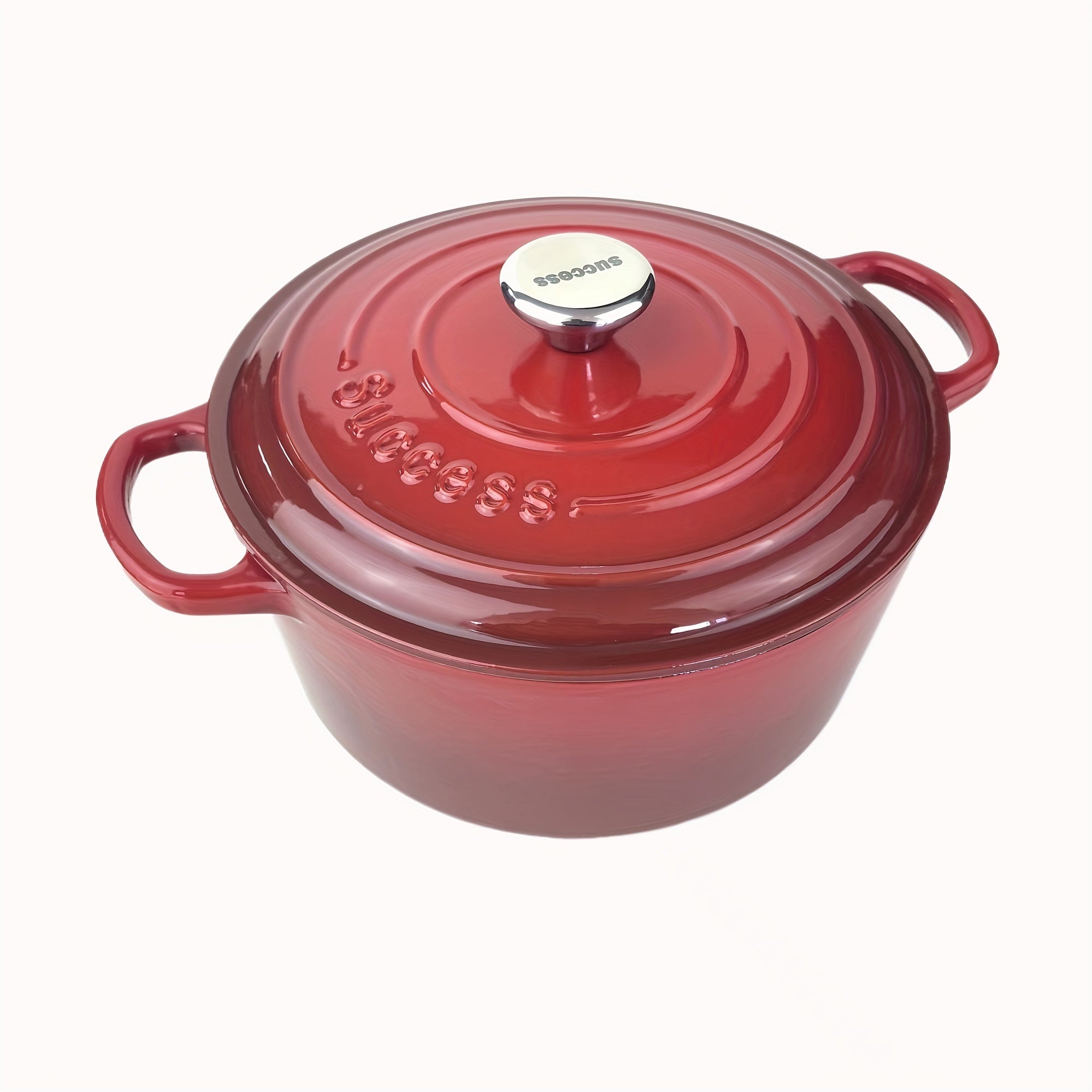 Set of 3 Enamel Cast Iron Pots 22cm 24cm 26cm Non-Stick Handles