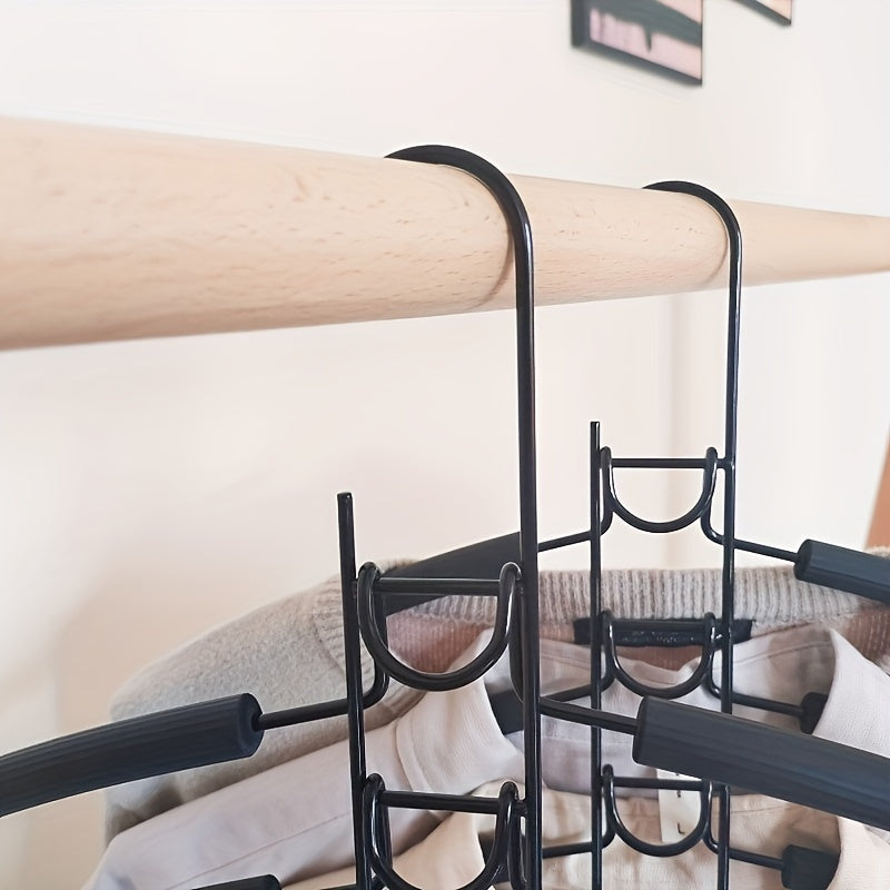 2-Pack Multi-Function Metal Clothes Hangers with Non-Slip Foam Tubes for Closet and Dorm Storage