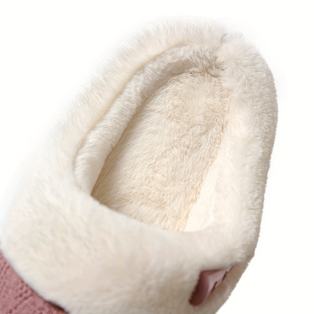 Women's Warm Plush Indoor Slippers, Non-slip Cozy Soft Sole Slides