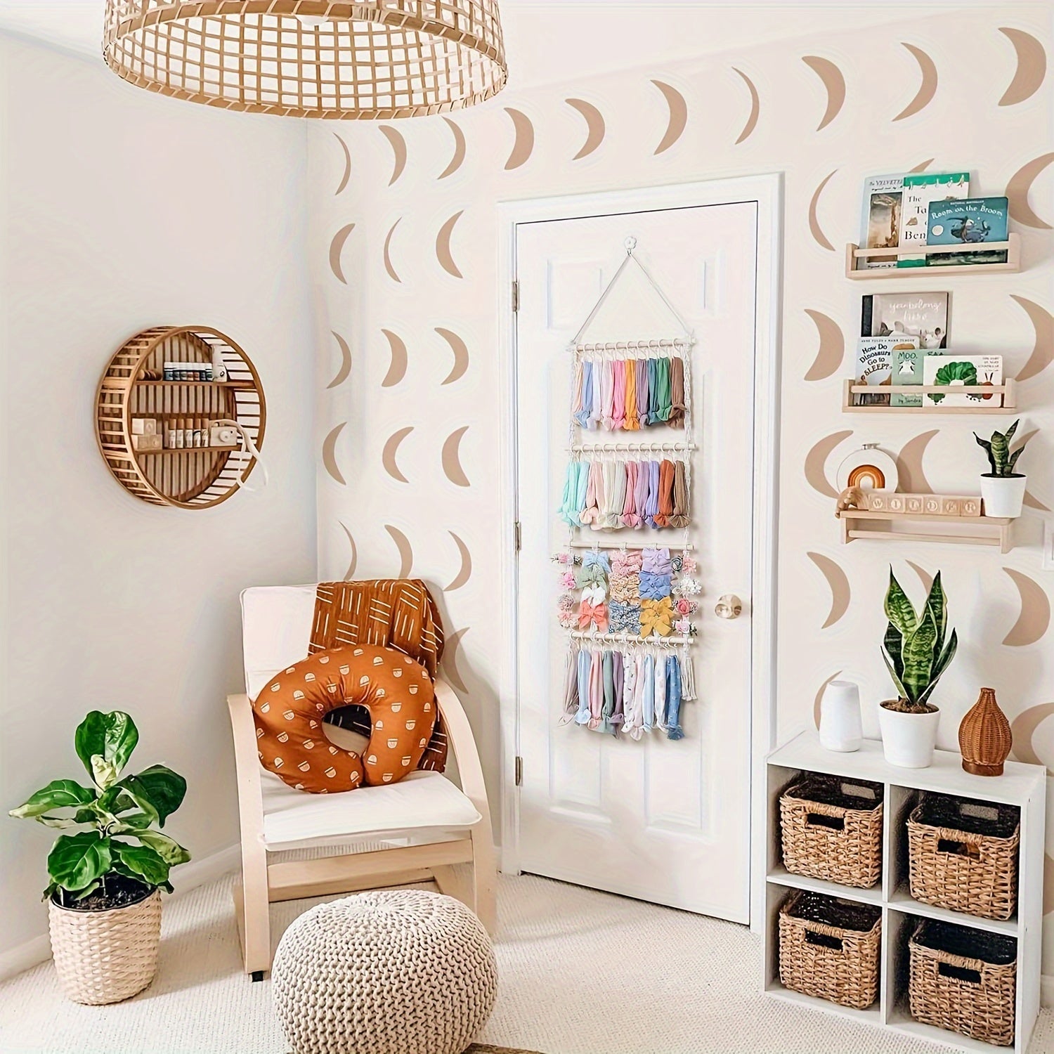 Bohemian Wall Decor Organizer for Headbands and Hair Bows, Room Storage