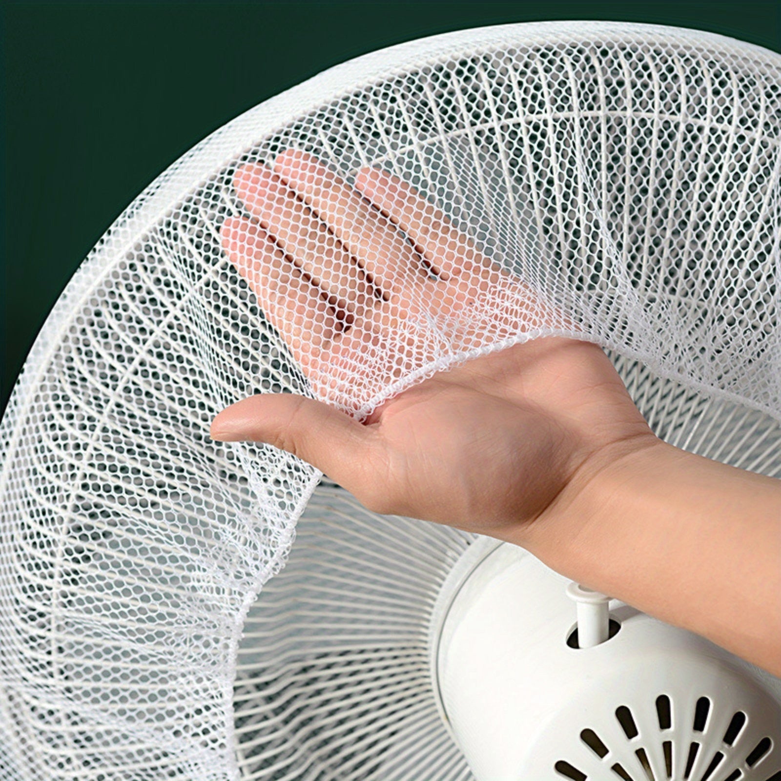 2pcs White Floral and Zoo Animal Fan Dust Covers with Hand Pinch Guard