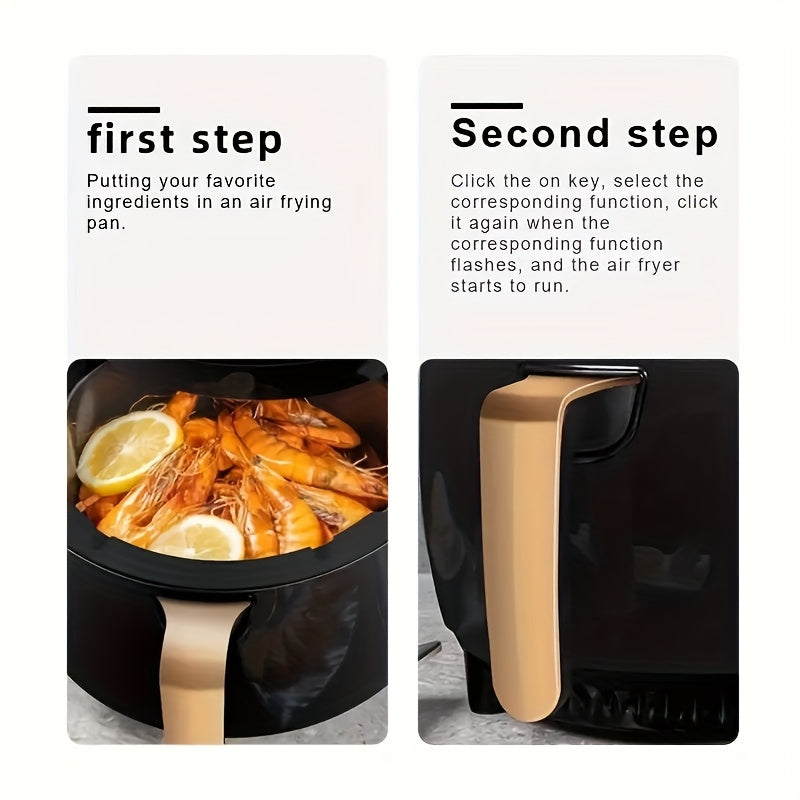 Katta 4.5L sig‘imli havo fritüri, tutunsiz, teginish bilan boshqariladigan, yog‘siz pishirish