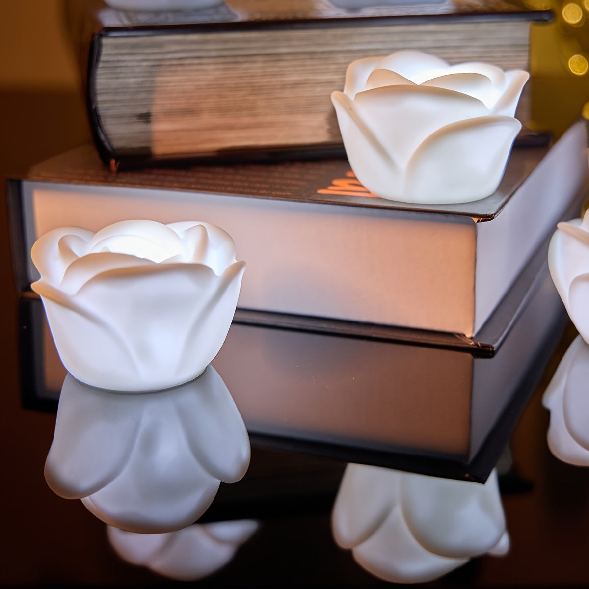 6pcs LED Luminous Rose Flowers for Valentine's Day Home Decor Wedding Romantic Scene