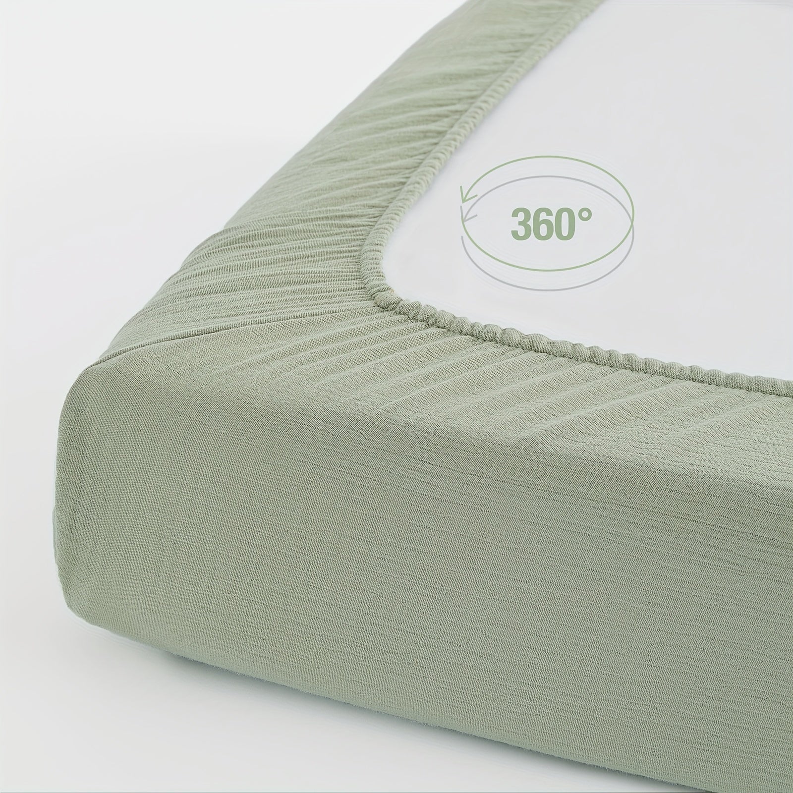 Soft Green Cotton Fitted Crib Sheet for Standard Toddler Mattress 28x52