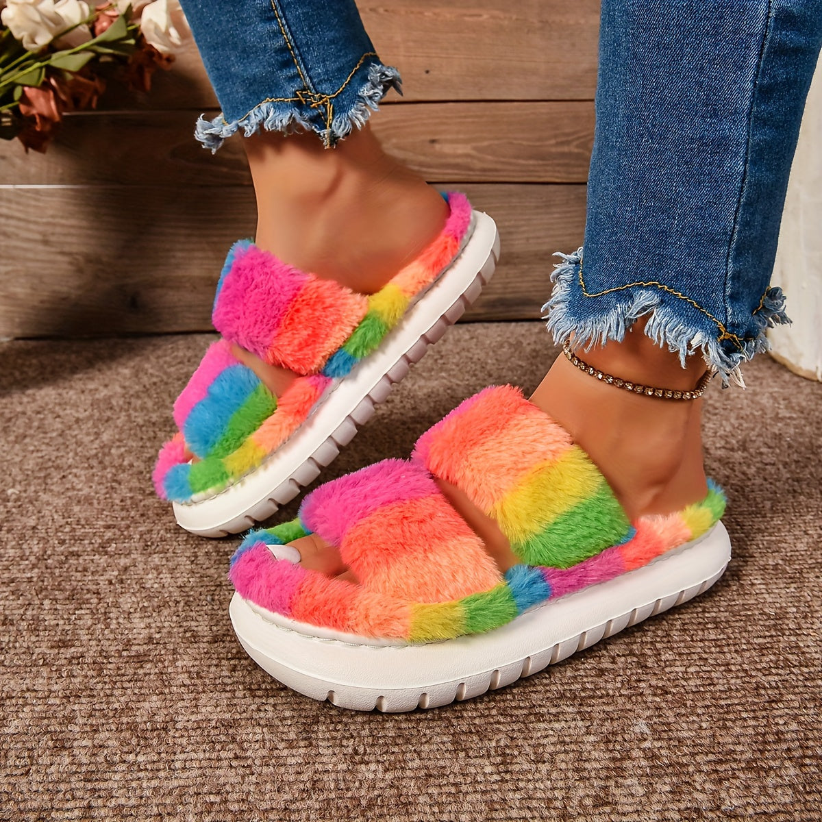 Ayollar uchun tasodifiy bo'yalgan yumshoq shlyapa bilan EVA yuvilmaydigan taglikli ichki poyabzal