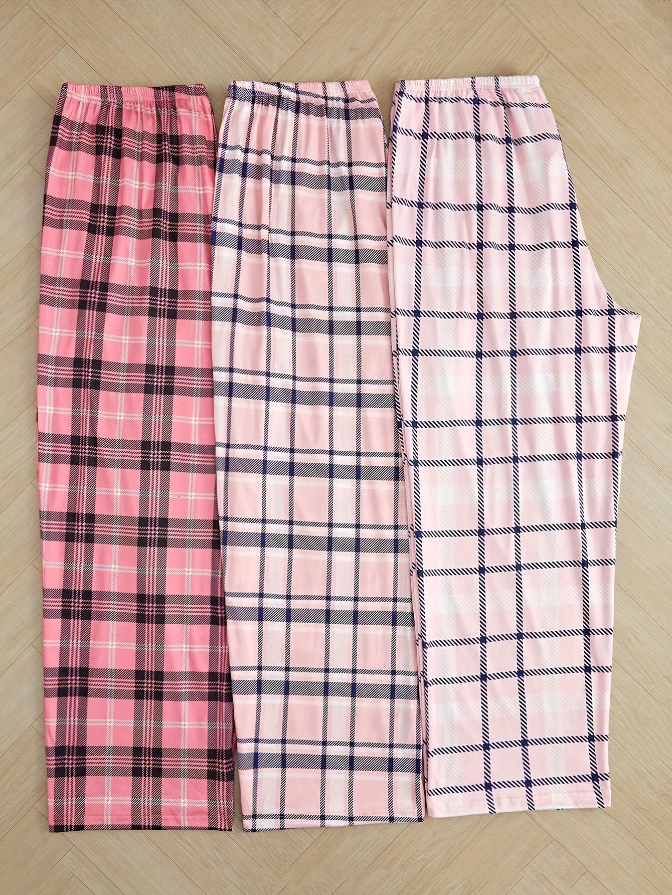 Женские плюсовые пижамные штаны в клетку с эластичным поясом, удобные домашние брюки