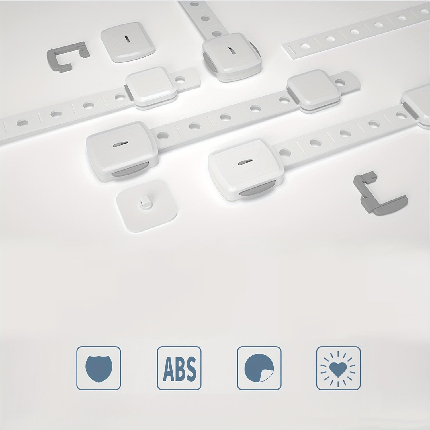 Multifunctional Safety Locks Set of 4 6 8 or 10 No Drilling Adjustable for Cabinets Drawers Refrigerator Dishwasher Toilet