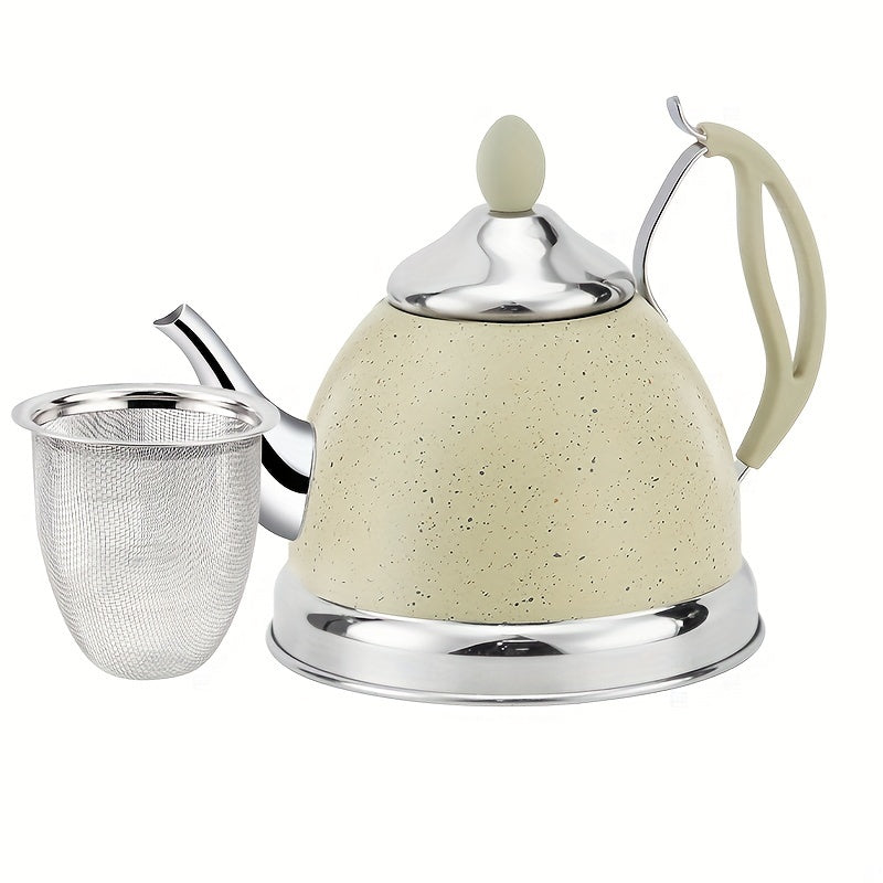 Stainless Steel Tea Kettle 1L with Infuser for Stovetop Gas Open Flame