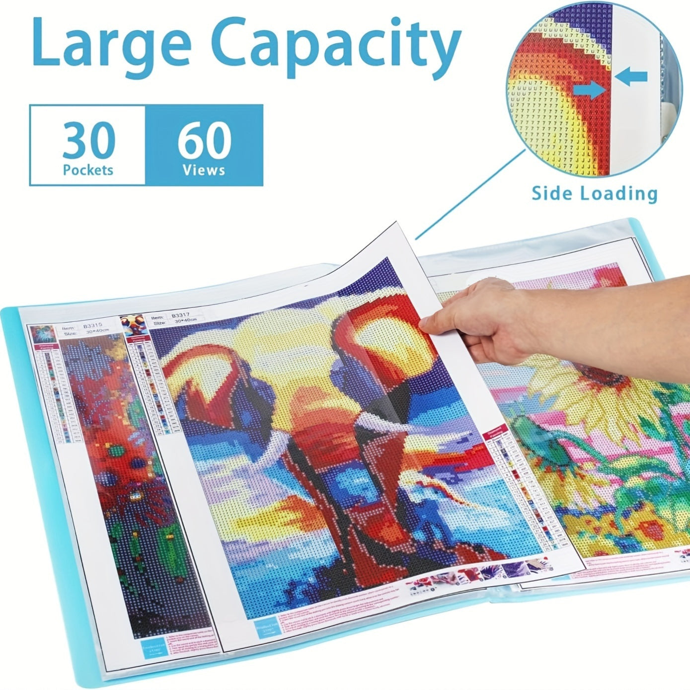 Diamond Painting Storage Book A1 8K 4K with Pocket and View Protectors