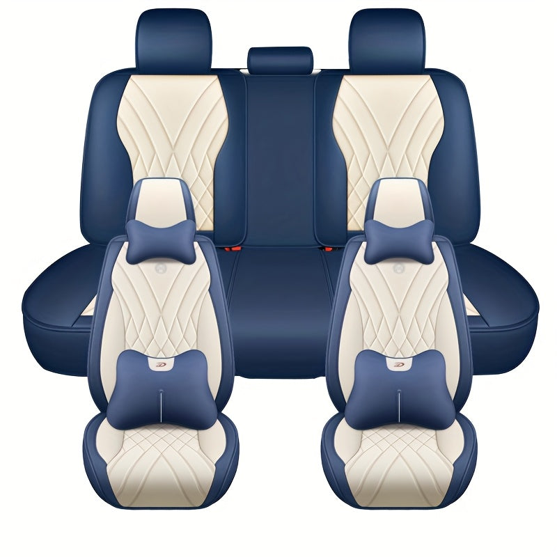 Fundas de asiento de coche de cuero sintético transpirable de ajuste universal para vehículos de pasajeros