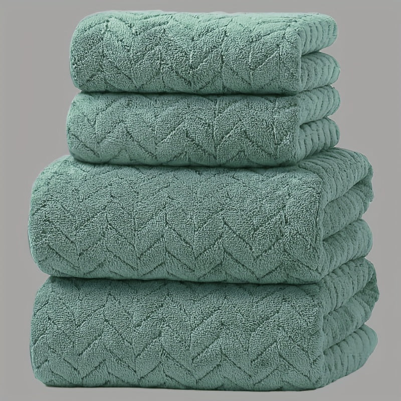 4-Piece Bath Towel Set Absorbent Soft Quick-Drying for Spa Gym Sauna and Gift