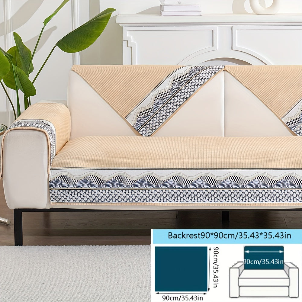 Velvet Sofa Cushion Cover Non-Slip Pet-Friendly All-Season Protecting Armchair Loveseat 3-4 Seater