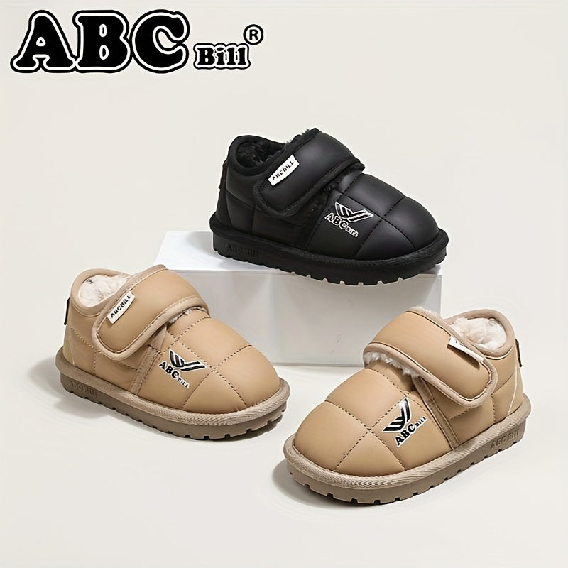 Kids Winter Snow Boots for Boys and Girls Low-Cut Fleece-Lined Casual Outdoor