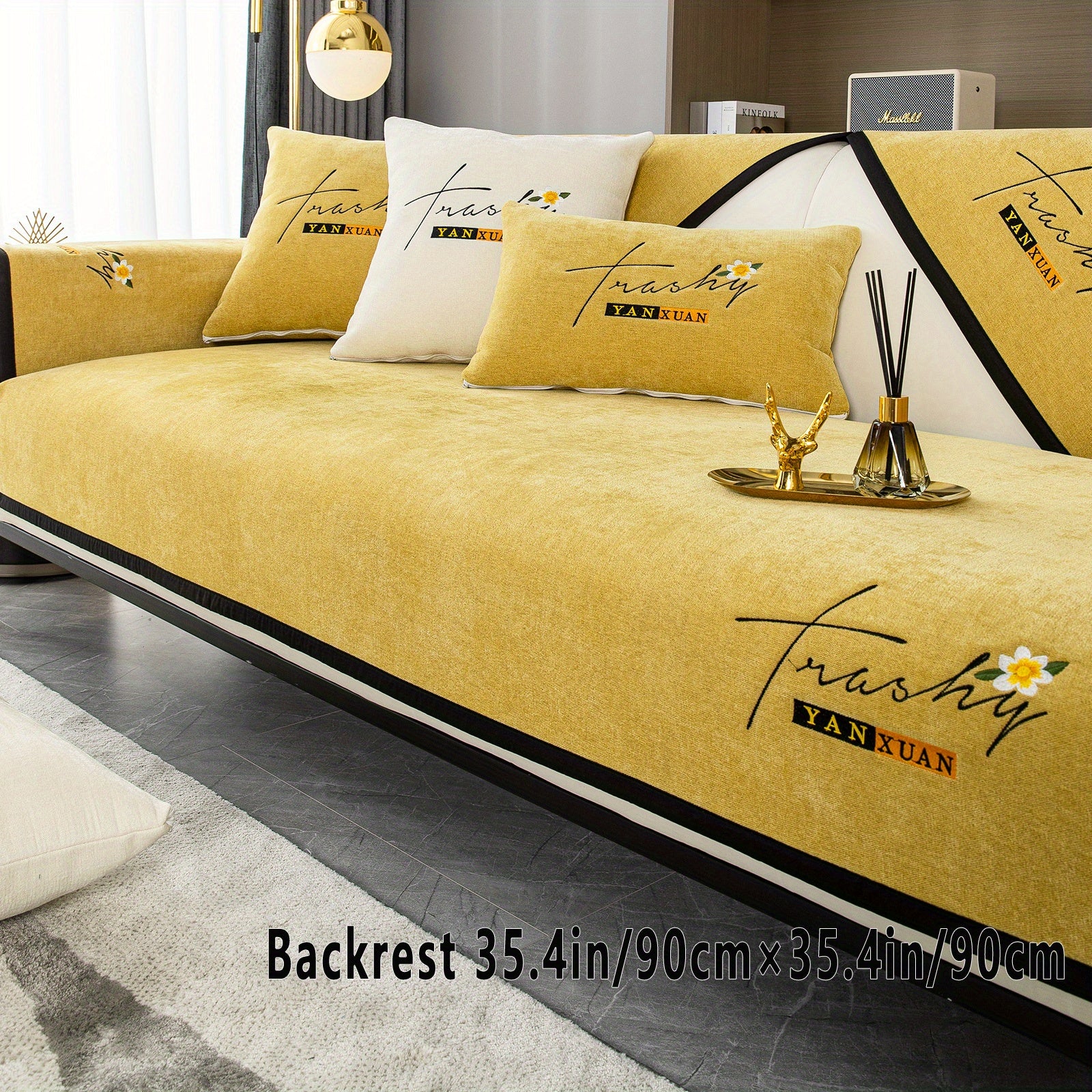 Chenille Sofa Slipcover All Seasons Protects Furniture and Enhances Home Decor