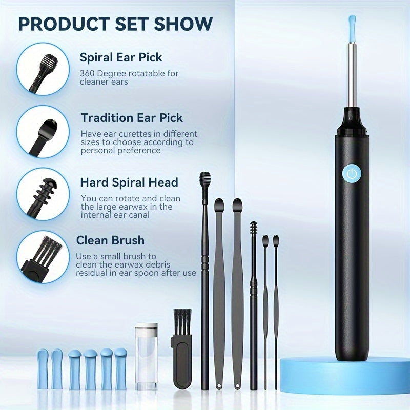 7-Piece Visual Ear Cleaning Tool Set with Camera LED Light USB Rechargeable