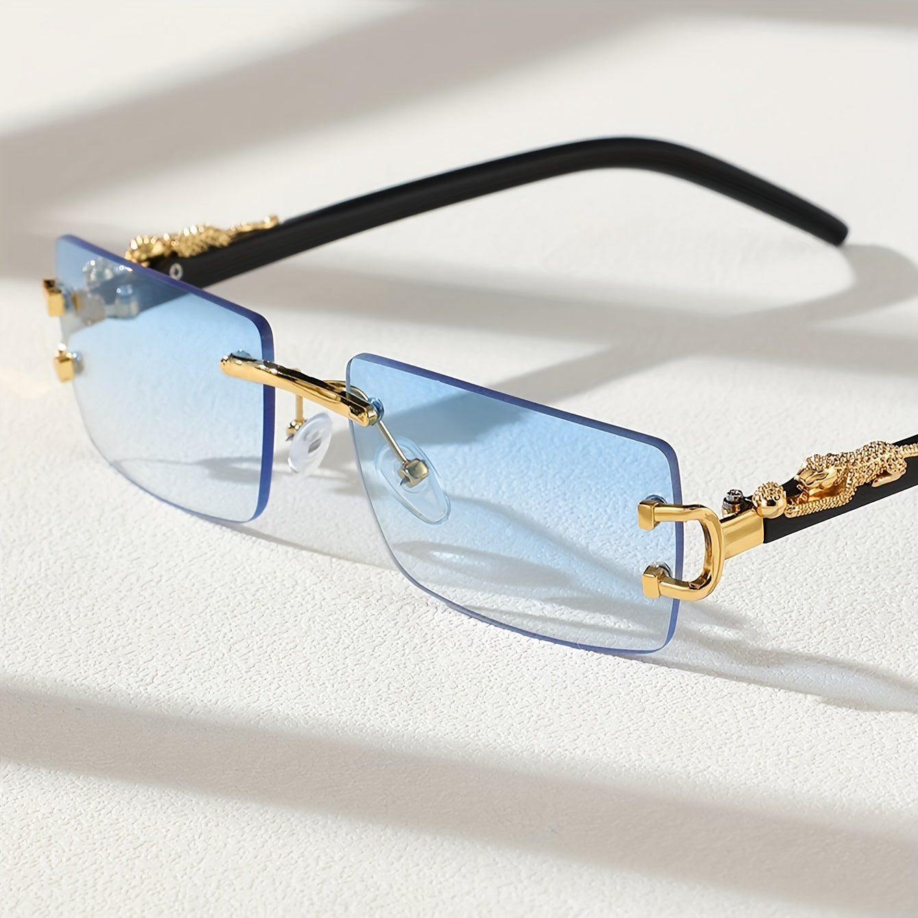 Gafas casual sin montura para hombre con lentes transparentes, lentes ligeros y de uso diario