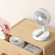20.32cm Portable Folding USB Desk Fan with Rechargeable Battery, 4 Speeds, Adjustable Height