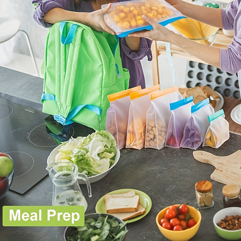 Reusable Food Storage Bags Set, Leak-Proof, BPA-Free, Freezer Safe