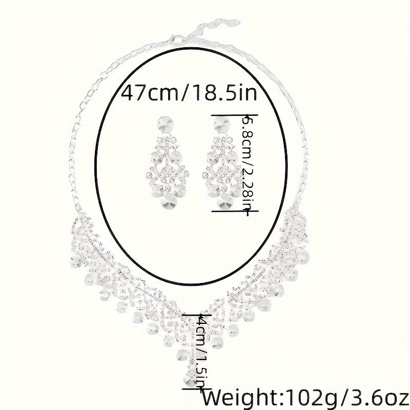 Bridal Jewelry Set Necklace Earrings Tiara Rhinestone Wedding Accessories