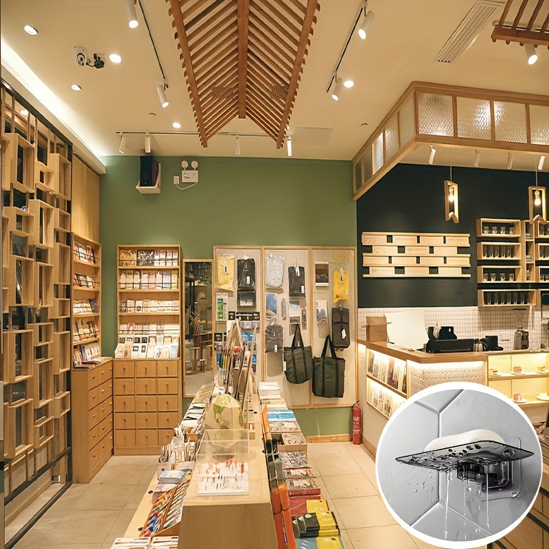 Dispensador de jabón de pared con rejilla de drenaje, sin necesidad de perforar, almacenamiento para baño