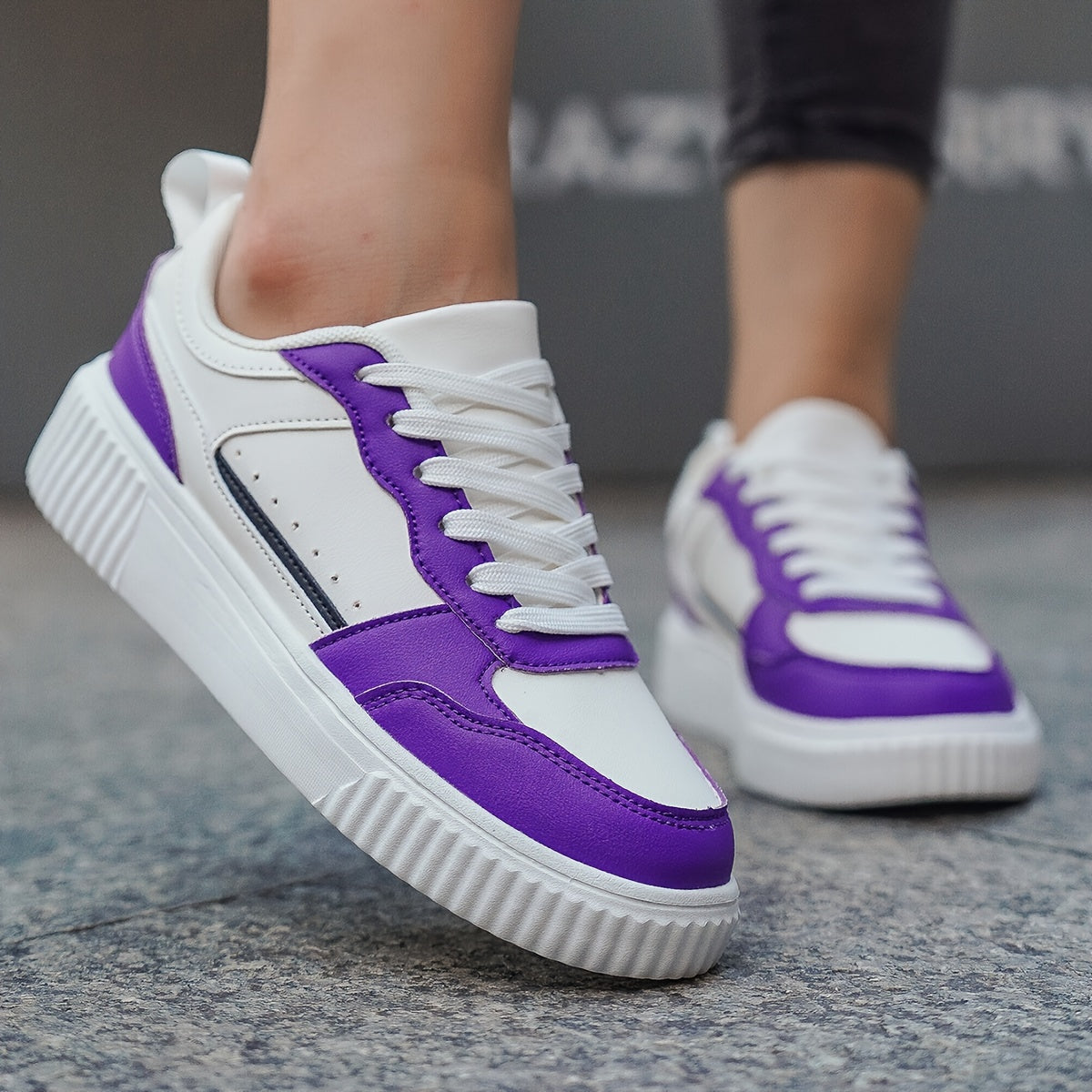 Pink White Color-Block Casual Sneakers for Women Low-Top Running Shoes
