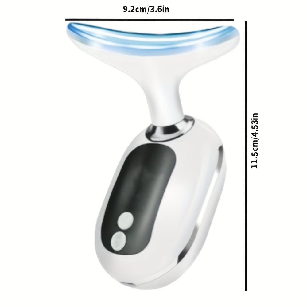 White USB Rechargeable Neck and Face Massager for Women Girls with 400mAh Battery