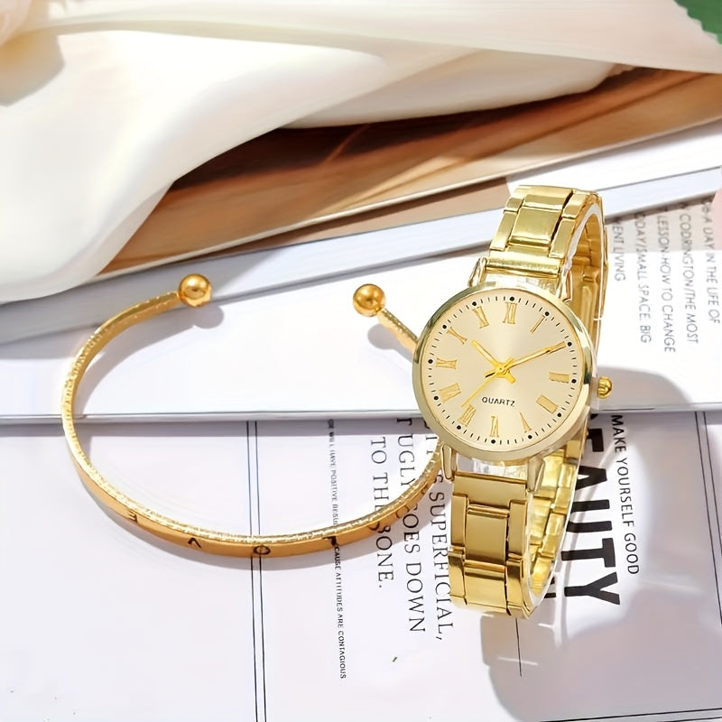 Women's Fashion Watch and Jewelry Set Alloy Round Analog Quartz Non-Waterproof