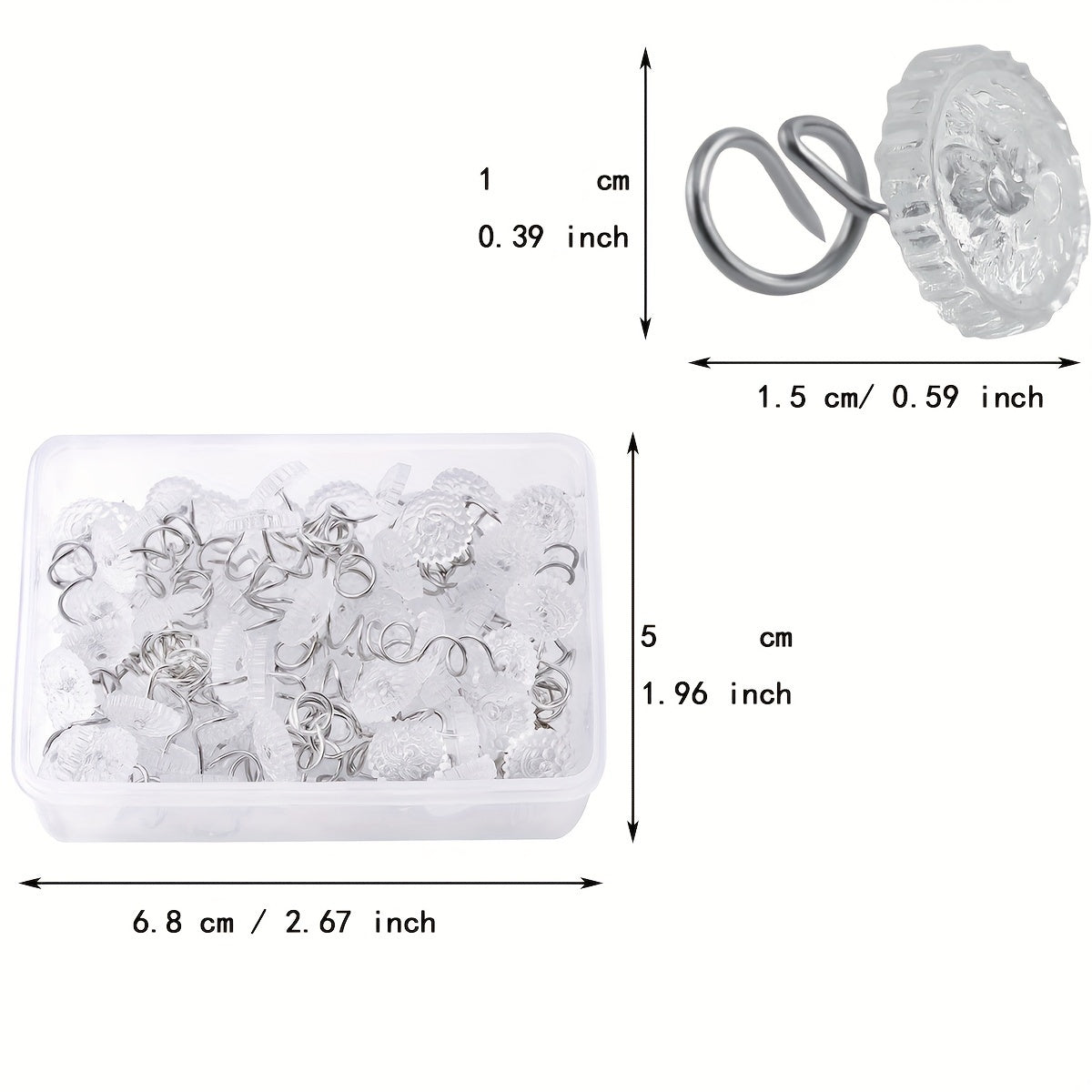 Upholstery Pins 10 Pieces 1.5cm Light Beige Polypropylene for Slipcovers Furniture