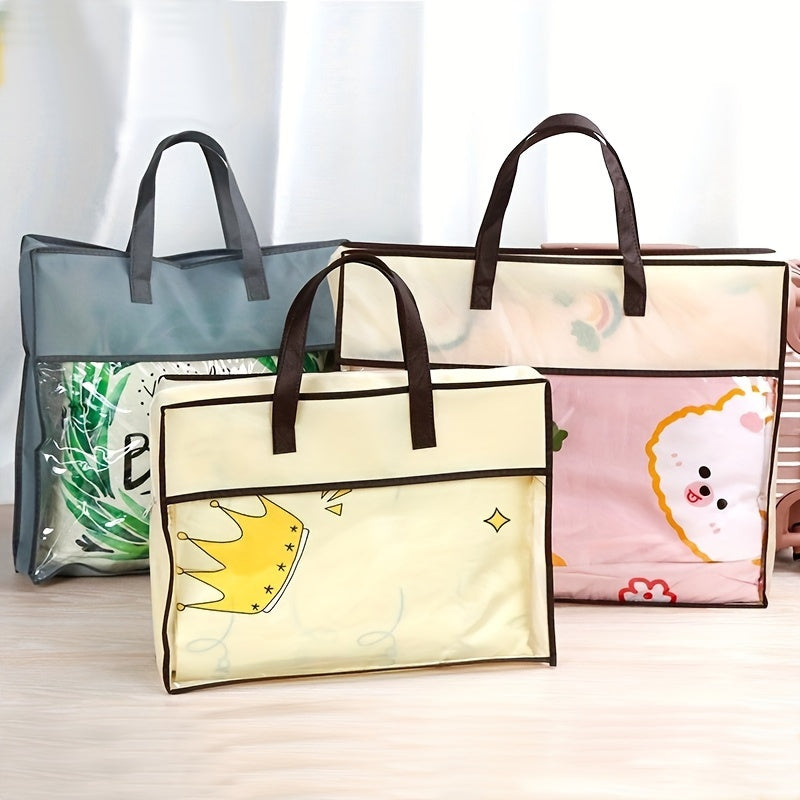 Non-Woven Fabric Storage Bags with Clear Window Zipper for Closet Organization