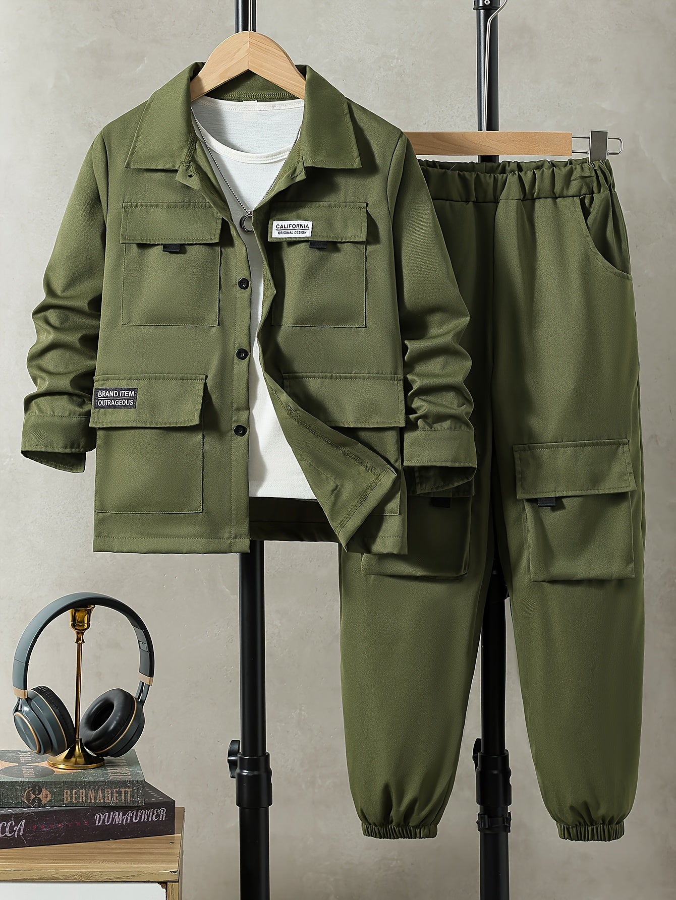 Boys' Casual Long Sleeve Pants Set for Ages 12 and Under Polyester Autumn Comfortable