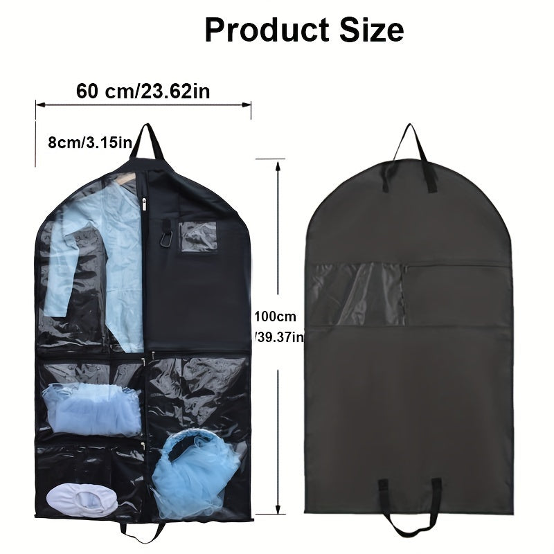 Children's Dance Dress Storage Bag Waterproof Hanging with Dustproof Cover and Transparent Window