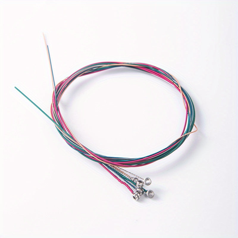 6pcs Acoustic Guitar Strings Bronze Coated Steel Replacement Set Yellow