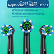 Adult Replacement Toothbrush Heads 4/8 Pack CrossClean Ultrasonic Water Flow