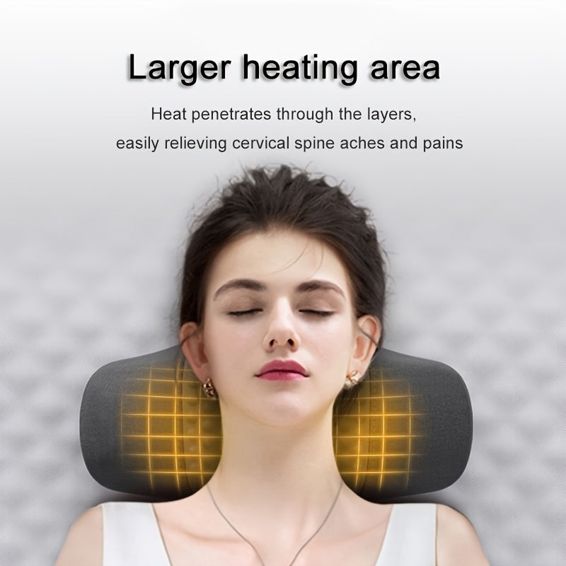 Ergonomic Cervical Pillow with Heated Spine Massager Vibration Neck Support for Deep Relaxation