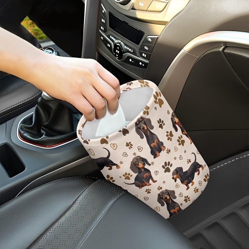 Милый собачка такса автомобильная мусорная корзина складная моющаяся органайзер для мусора