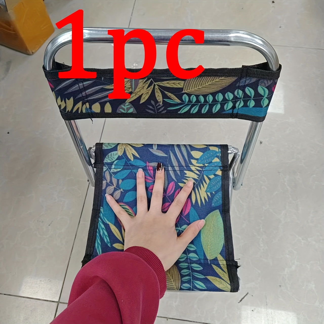 Silla de camping de metal con hoja verde ligera y taburete plegable para playa y uso al aire libre