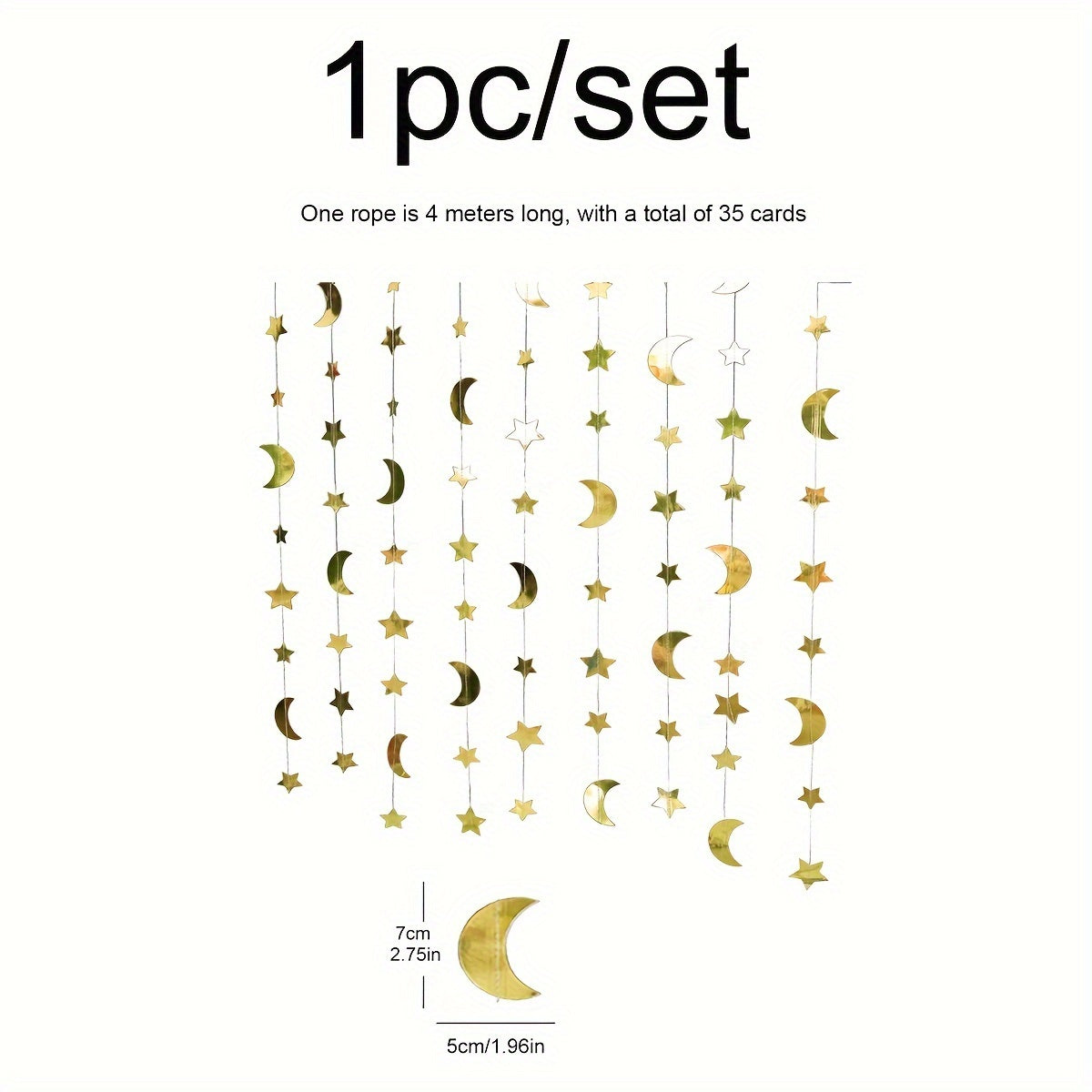 Ramadan Wall Decoration Star and Moon Pendant with Flag and Flower Accents