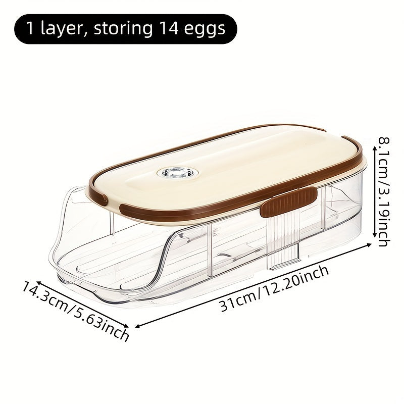 Egg Storage Rack Refrigerator Large Capacity 1-3 Layers Automatic Rolling Durable PP PET