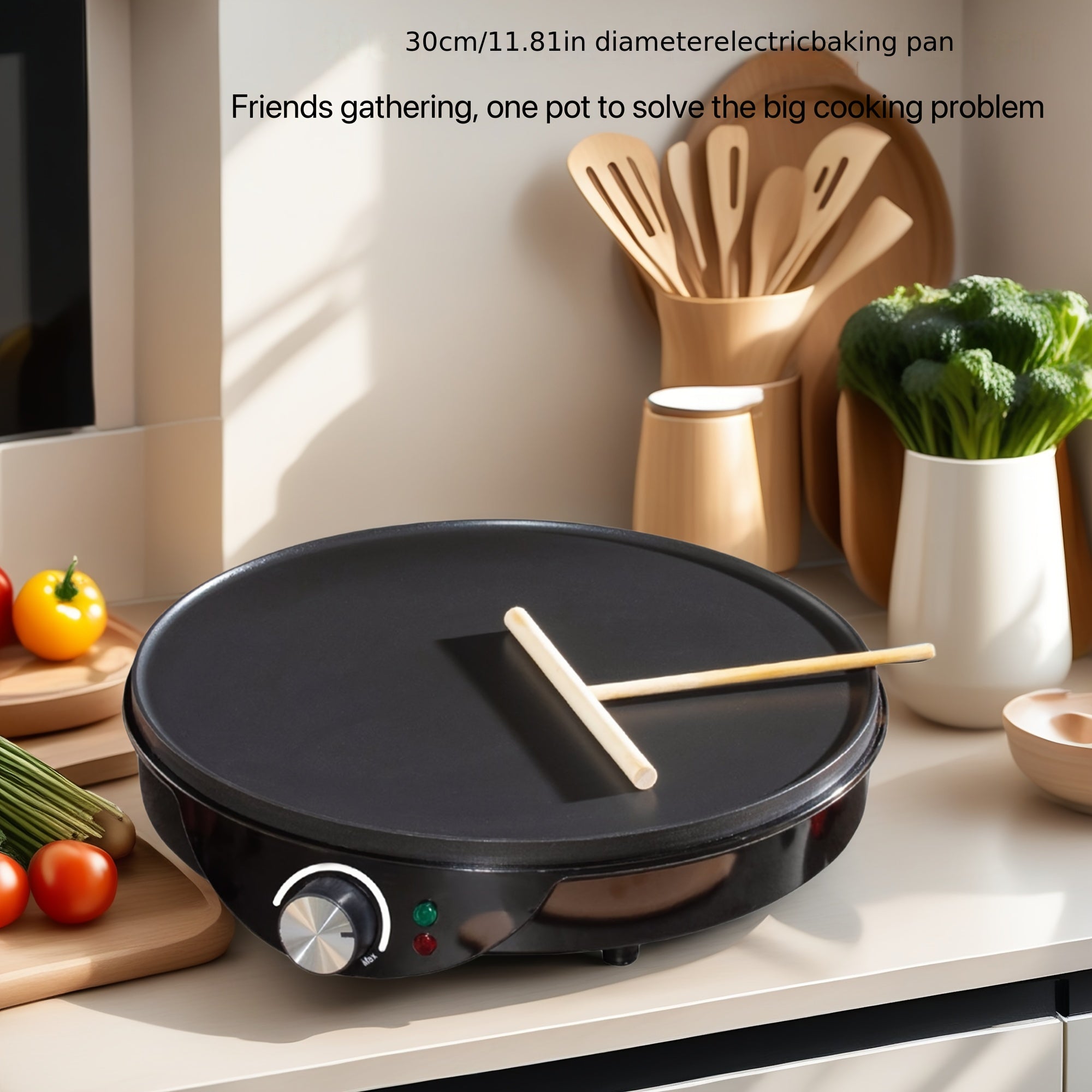 Multifunctional Pancake Maker with Temperature Control Large Capacity for Eggs Sandwiches