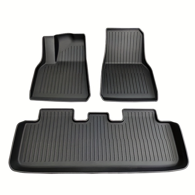 All-Weather TPE 3D Non-Slip Floor Mats for Tesla Model Y Black 5-Seat