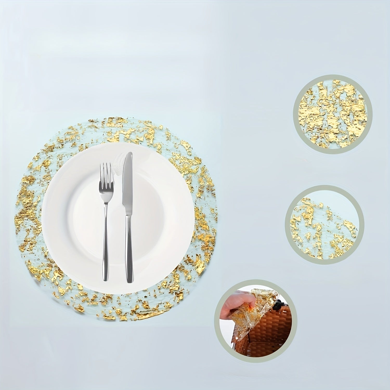 12 комплектов осенних столовых подставок с золотой фольгой размером 13 дюймов, подходящих для различных мероприятий, включая обеденные столы, свадьбы, дни рождения, вечеринки, праздники и домашний декор.