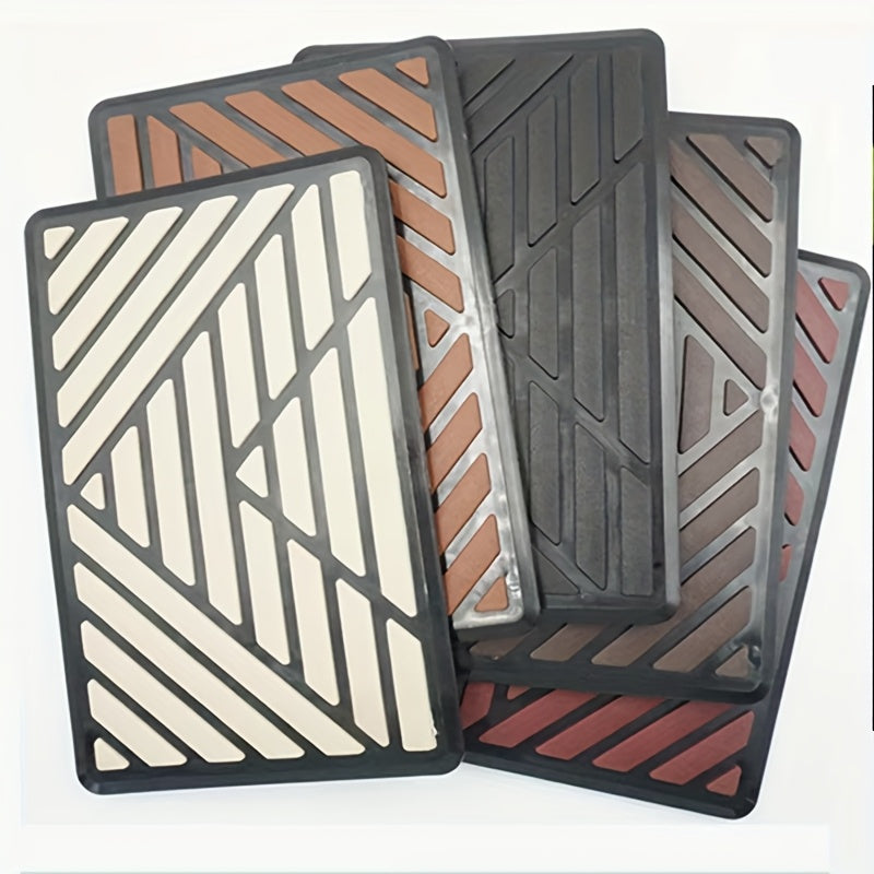 Car Floor Mat Non-Slip Wear-Resistant Pedal Pad Diamond Pattern 24.6x15.5cm