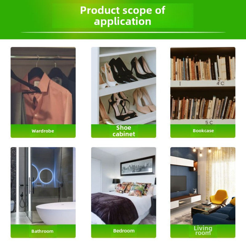 Osma shkafni namlikdan tozalovchi qurilma kuch talab qilmasdan, mog'or va namlikni oldini oladi.