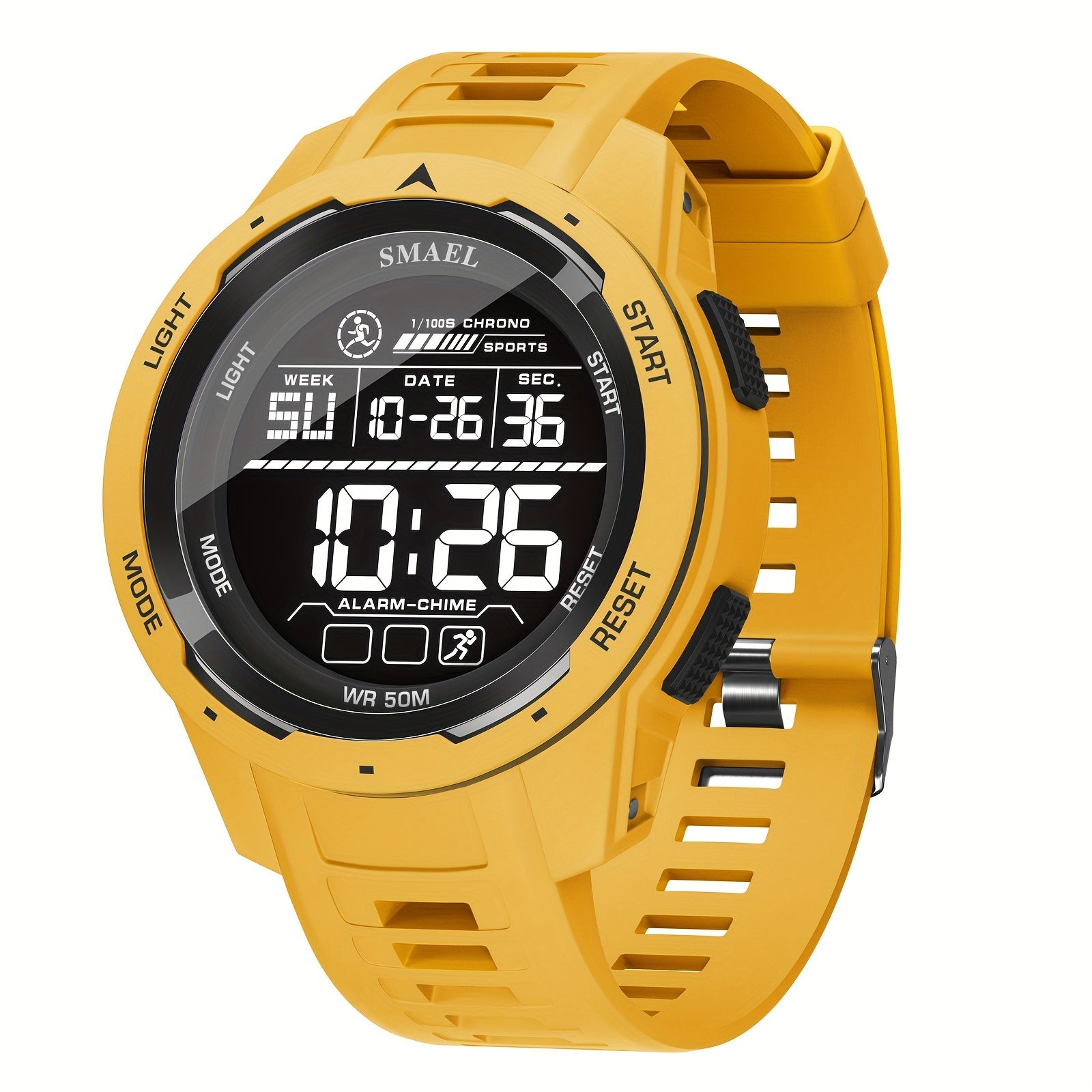 Men's Waterproof Smartwatch with LED Display Stopwatch Calendar Shock Resistant