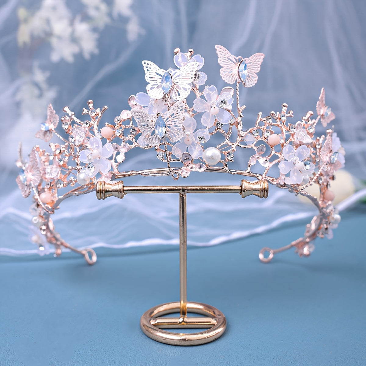 Luxurious Wedding Crown Headpiece Rhinestone Bridal Tiara for Brides and Formal Events