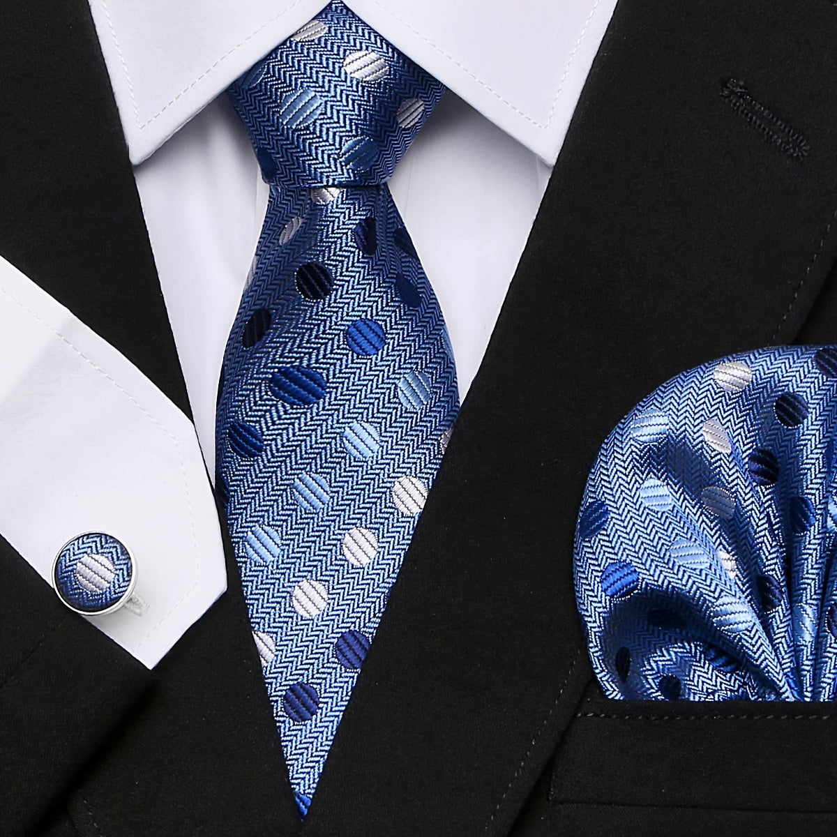Elegant Paisley Stripe Tie Set with Pocket Square and Cufflinks for Weddings and Formal Events