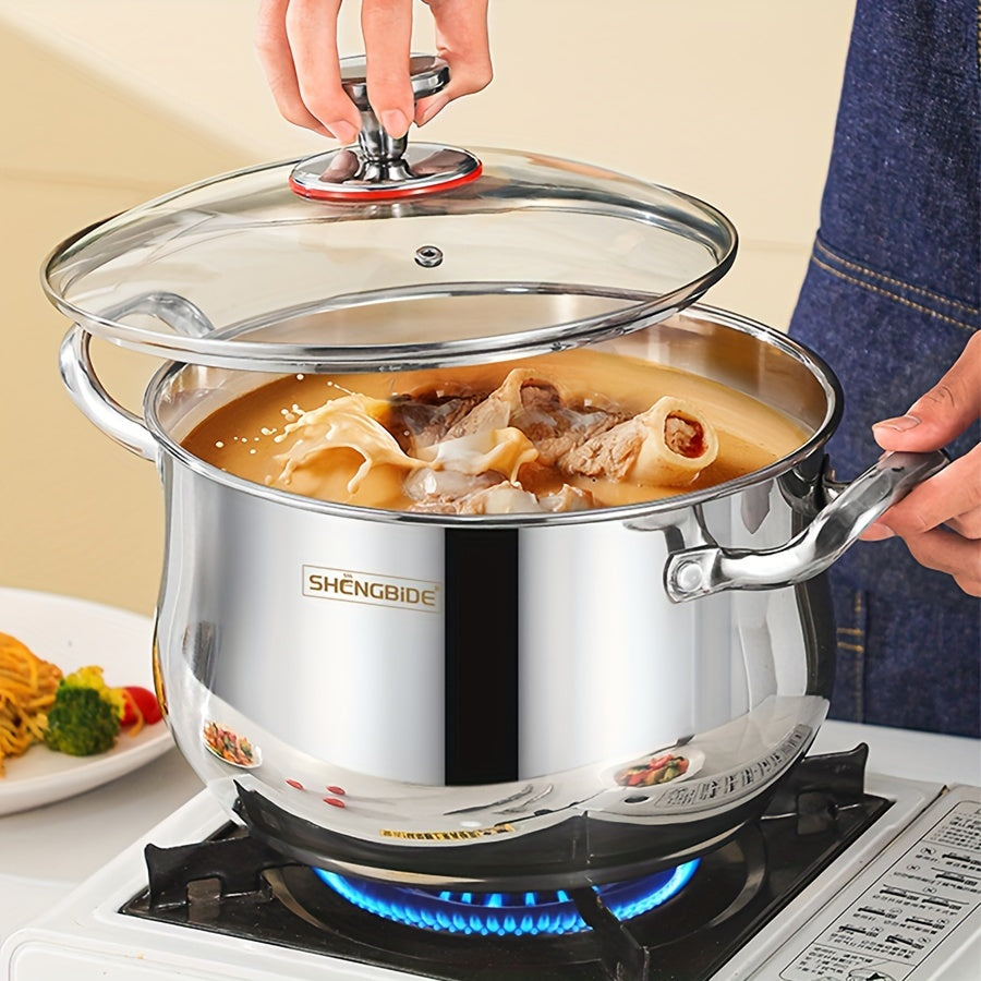 8-Piece Stainless Steel Cookware Set with Lids for Soup, Pasta, and Seafood